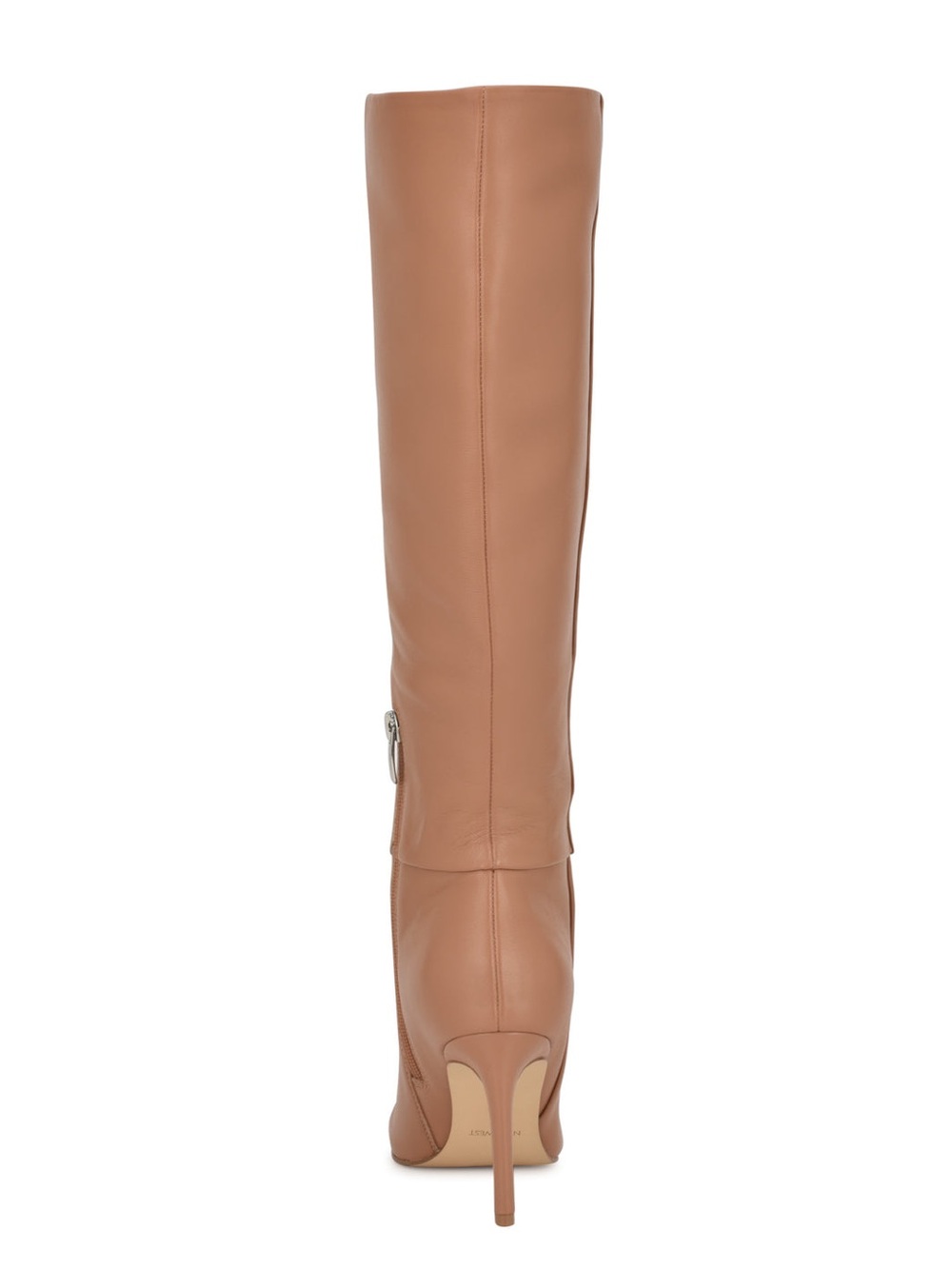 🖤🖤 Nine West Richy Heeled Boots - Light Natural Tone Leather Knee High Boot - Picture 4 of 5